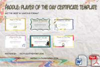 Player of The Day Certificate Template by Paddle
