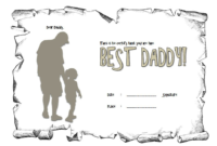 Best Dad Certificate Template 3