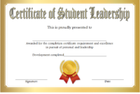 Excellence Student Leadership Certificate Template 2