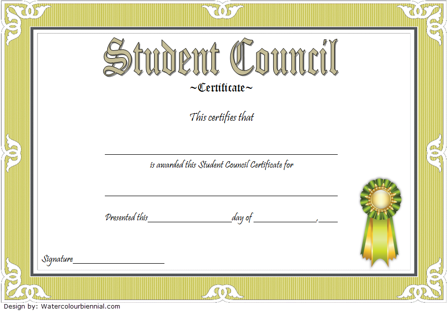 Student Council Certificate Template 8+ Professional Ideas