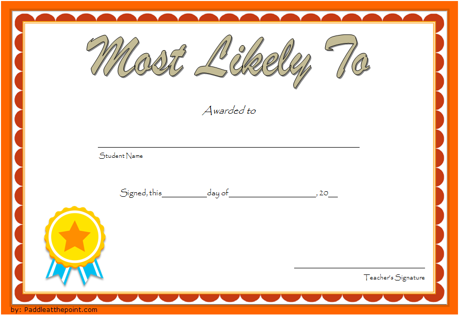 FREE Most Likely To Certificate Templates 9 New Choices