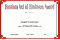 Random Act of Kindness Certificate Template 1