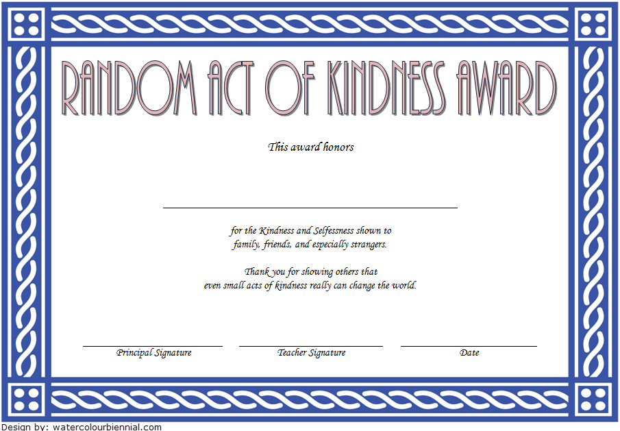 Certificate of Kindness Template 7+ Editable Designs FREE