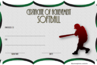 Softball Achievement Certificate Template 2