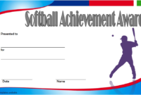 Softball Award Certificate Template 1