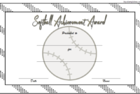 Softball Award Certificate Template 2