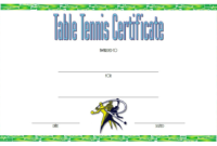 Table Tennis Certificate Template 3