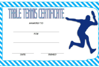Table Tennis Certificate Template 4