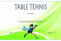 Table Tennis Certificate Template 6
