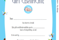 Babysitting Gift Certificate Template 2 FREE