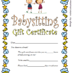 FREE Printable Babysitting Gift Certificate: 7+ Concepts