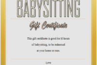 Babysitting Gift Certificate Template 6 FREE