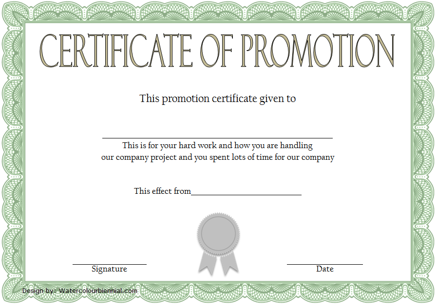 certificate of job promotion, job promotion certificate template, printable promotion certificate templates