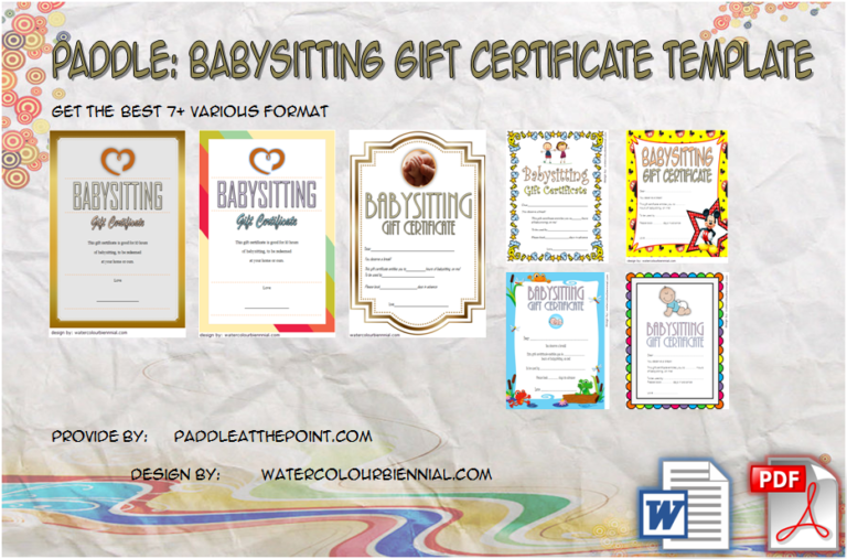 FREE Printable Babysitting Gift Certificate 7+ Concepts