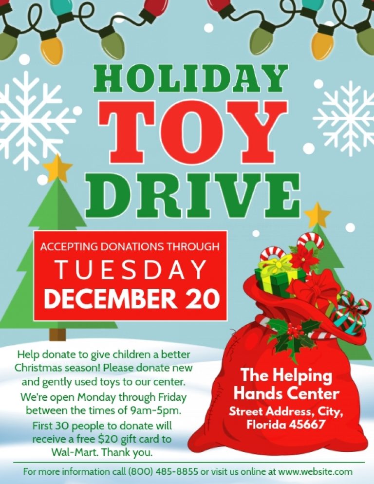 Holiday Toy Drive Flyer Template Free Download 2nd Best Option 