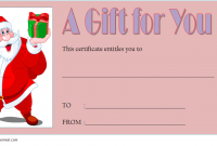 Printable Christmas Gift Certificate Template Free (1st Simple Design)