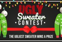 Ugly Christmas Sweater Contest Flyer Template Free (1st Ugliest Design)