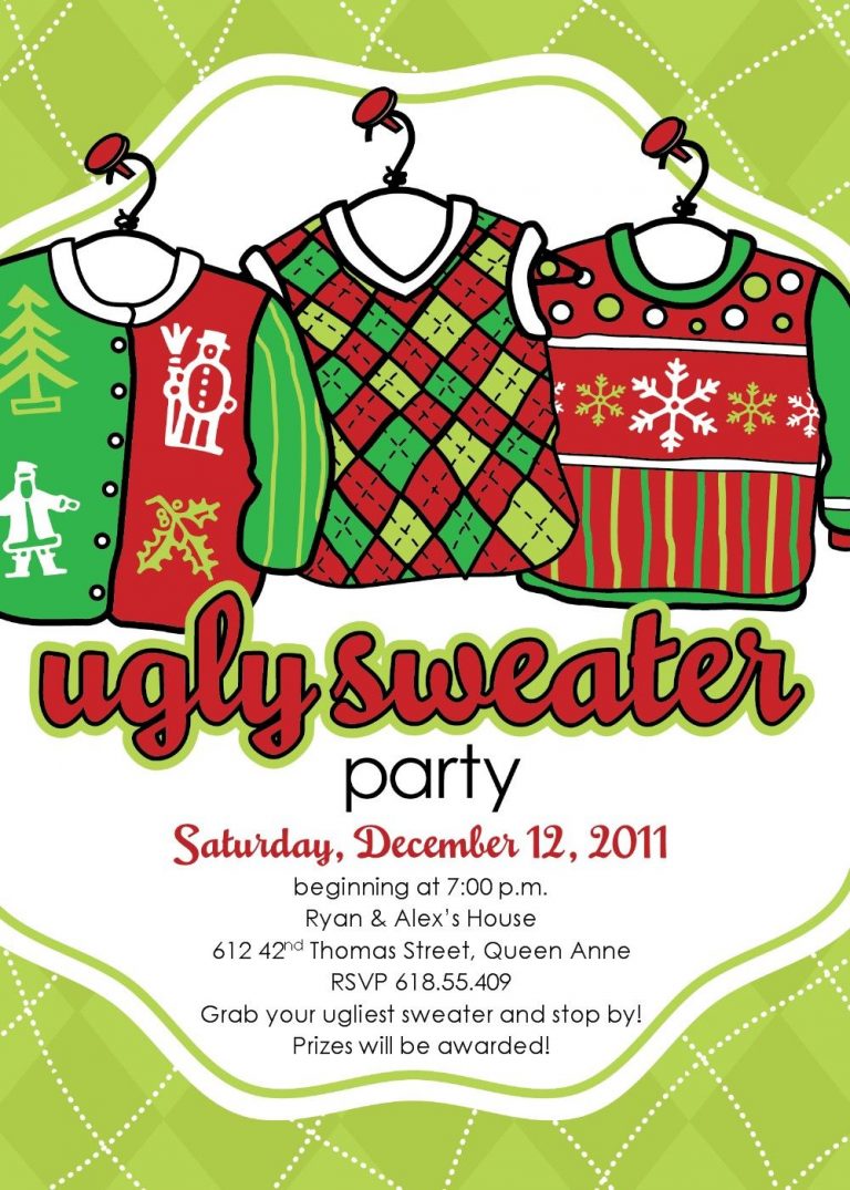 Ugly Christmas Sweater Party Flyer Template Free (9 Best Designs)