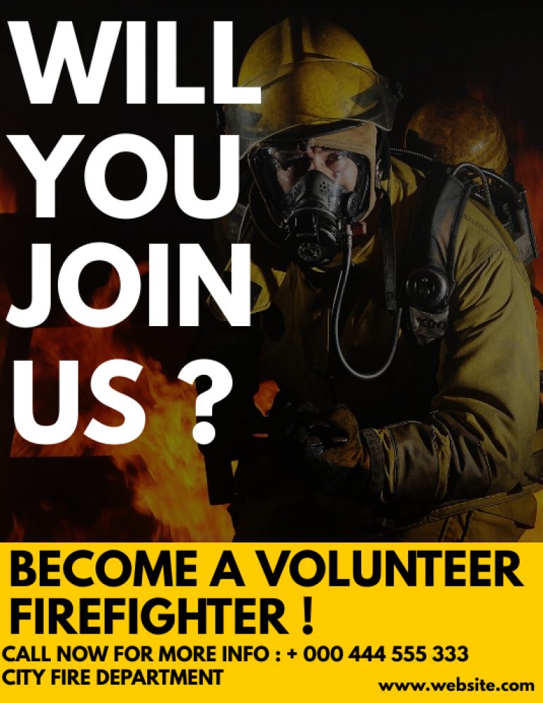 Volunteer Fire Department Recruitment Flyer Free (1st Best Design