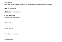 Business Plan Outline Template (2nd Simple Format)