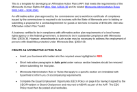 MN Affirmative Action Plan Template (2024 Minnesota Word Doc Format)