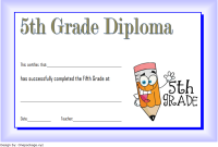 5th Grade Diploma Printable (2nd Awesome Graduation Design)