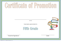 FREE Fifth Grade Promotion Certificate (1st Best Printable Template Format)