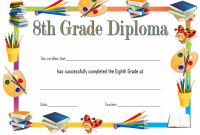 Free Printable 8th Grade Diploma Certificate (Wonderful Template Design)