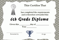 6th Grade Graduation Certificate Template (1st Free Word Format)