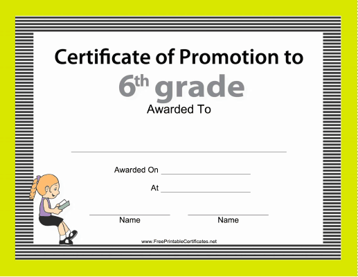 6th grade promotion certificate templates, 6th grade graduation certificate template, promoted to 6th grade certificate, 6th grade completion certificate free, 6th grade certificate of promotion pdf, certificate of promotion school