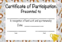Baseball Certificate of Participation Template (3rd Best League Design)