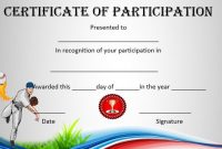 Baseball Participation Certificate Template (3rd Free Printable Format)