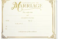 Catholic Church Marriage Certificate Template (3rd Free Vintage Designs)
