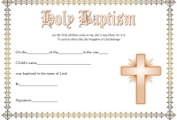 Free Episcopal Baptism Certificate Template (1st Vintage Design)