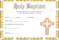 Free Episcopal Baptism Certificate Template (2nd Vintage Design)