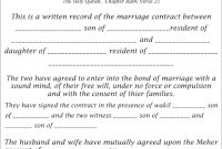 Free Islamic Marriage Certificate Template Word (2nd Simple Design)