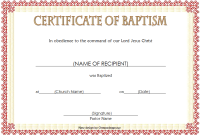 Free Printable Baptism Certificate Template (1st New Format)