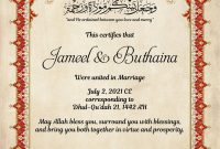 Islamic Marriage Certificate Design (2nd Beautiful Example)