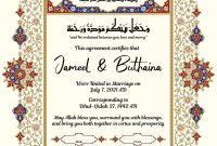 Nikah Islamic Marriage Certificate Template (1st Wonderful Design Sample)