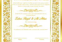 Nikah Islamic Marriage Certificate Template (3rd Wonderful Design Sample)