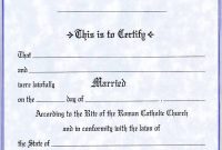 Roman Catholic Marriage Certificate Template (1st Free Printable Format)