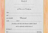 Roman Catholic Marriage Certificate Template (2nd Free Printable Format)