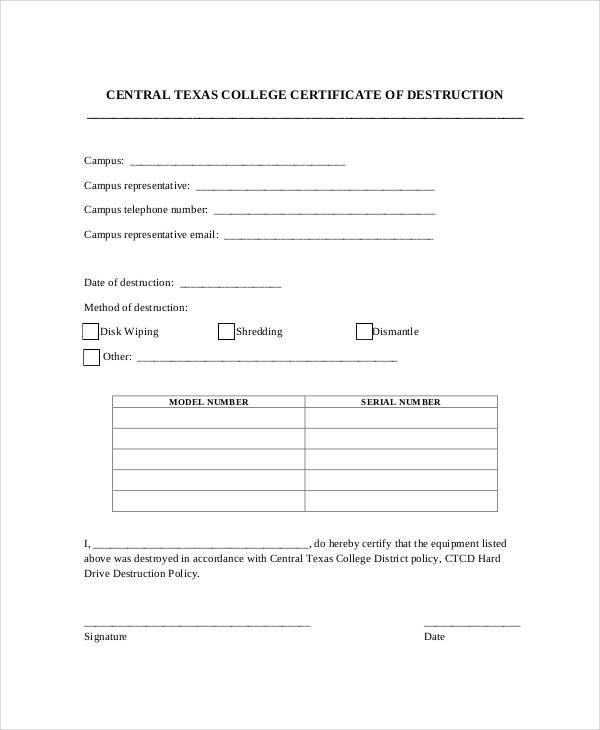 certificate of destruction template, certificate of data destruction template, certificate of product destruction template, certificate of destruction of confidential information template, hard drive certificate of destruction template, nist certificate of destruction template, shredding certificate of destruction template, certificate of destruction form template