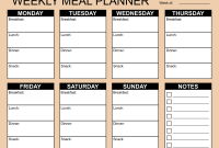 Free Printable Weekly Meal Plan Template (1st Best Design)