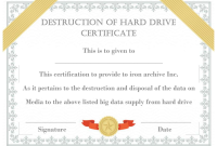 Hard Drive Certificate of Destruction Template (2nd Format for Data Corruption)