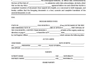 Mexico Birth Certificate Translation Template (1st Free Fillable Form)