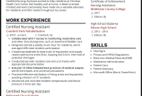 Certified Nursing Assistant Resume Example (1st Basic Format)