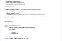 Certified Nursing Assistant Resume Example (3rd Basic Format)