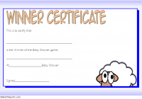 Baby Shower Winner Certificate Template 4