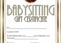 FREE Printable Babysitting Gift Certificate: 7+ Concepts